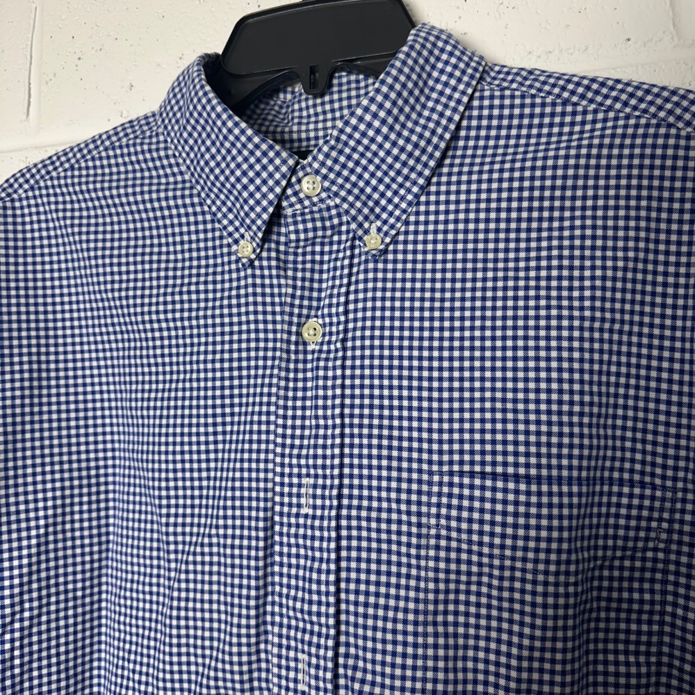 Ralph Lauren Men's Classic Fit Blue Gingham Button Down‎ Shirt XL